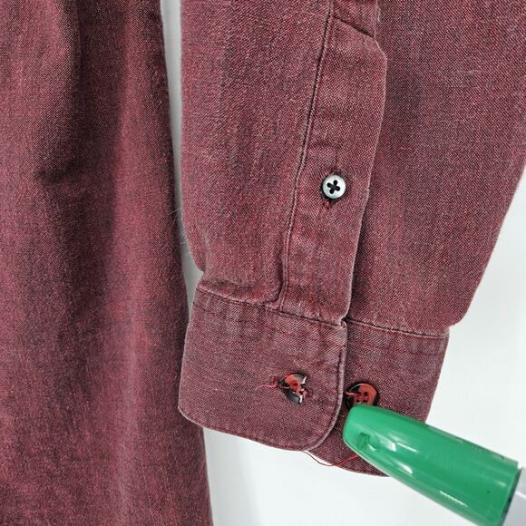Vintage Cellini Shirt Mens Extra Large Maroon Button Down Casual Long Sleeve XL - Picture 3 of 12
